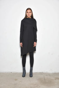 Black Amsterdam dress by SIMPLY MILA Modern Women's Clothing, stylish sleeveless dress with a fitted silhouette.