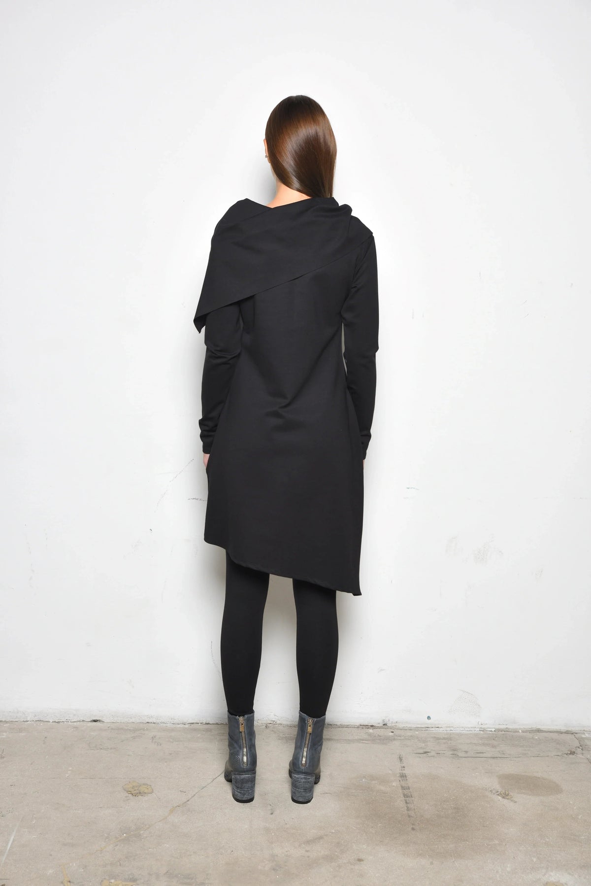 Black Amsterdam dress by SIMPLY MILA Modern Women's Clothing, stylish sleeveless dress with a fitted silhouette and elegant design.
