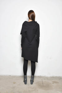 Black Amsterdam dress by SIMPLY MILA Modern Women's Clothing, stylish sleeveless dress with a fitted silhouette and elegant design.