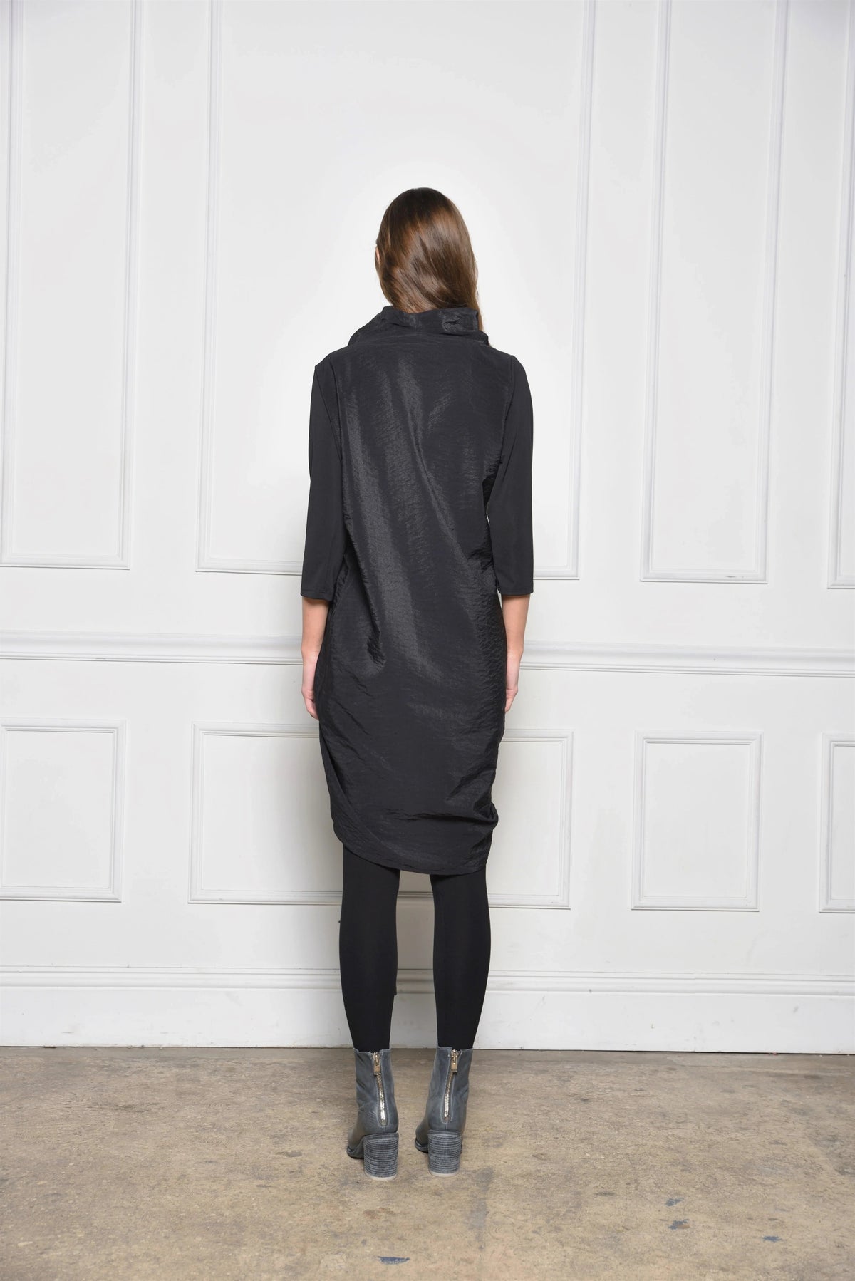 Double Ruch dress by SIMPLY MILA Modern Women's Clothing, featuring a stylish, flowing design with ruching details.