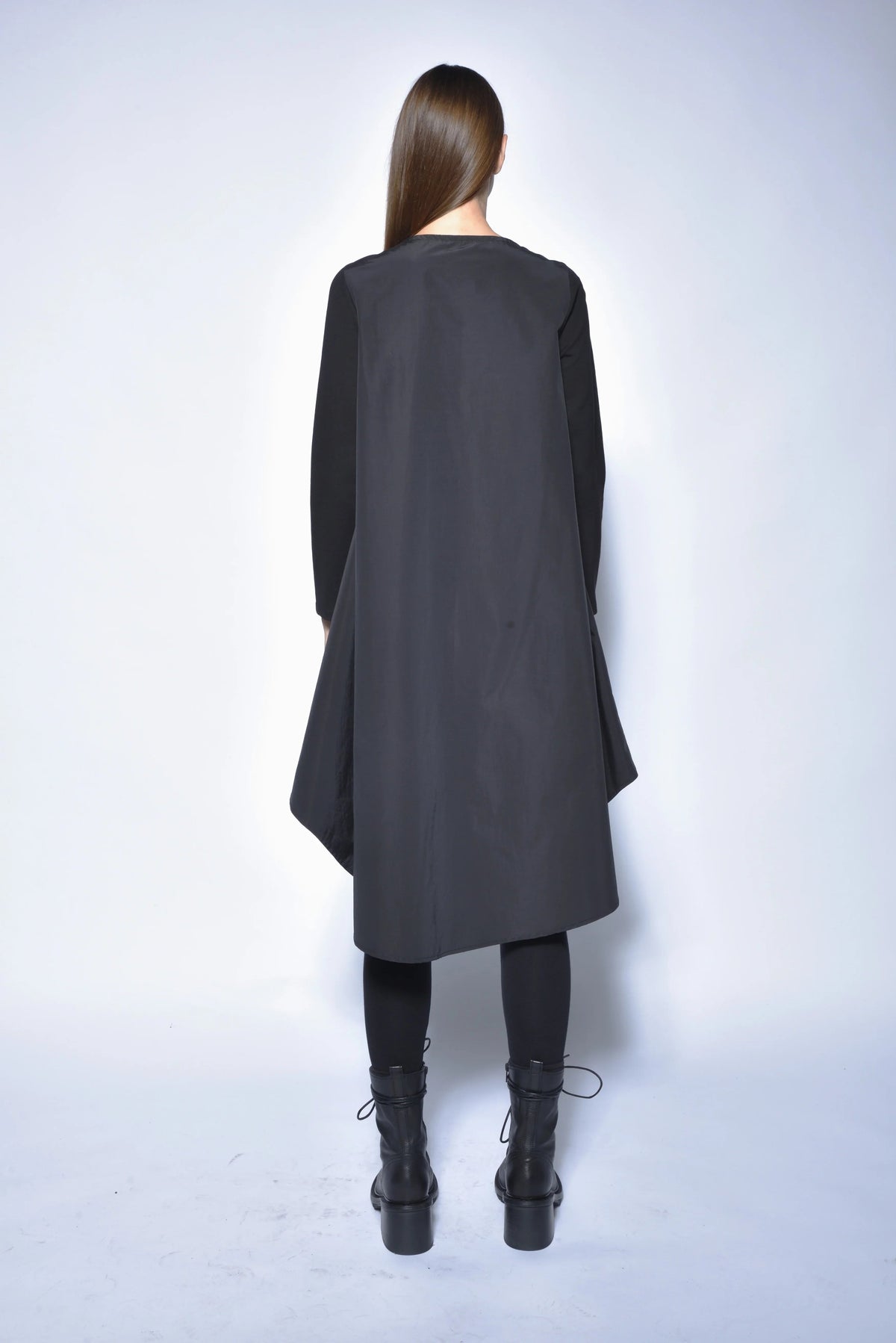 High-low tunic dress by SIMPLY MILA, featuring a flowy design with long sleeves and a relaxed fit, perfect for modern women's fashion.