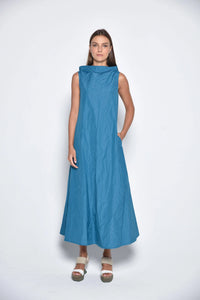 Simply Mila modern women's Imperial dress in ink color, showcasing the front view of the stylish, elegant dress.