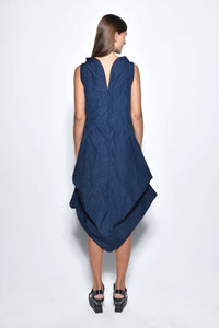 SIMPLY MILA Modern Women's Imperial dress in midnight, showing the back view with elegant fabric and stylish design.