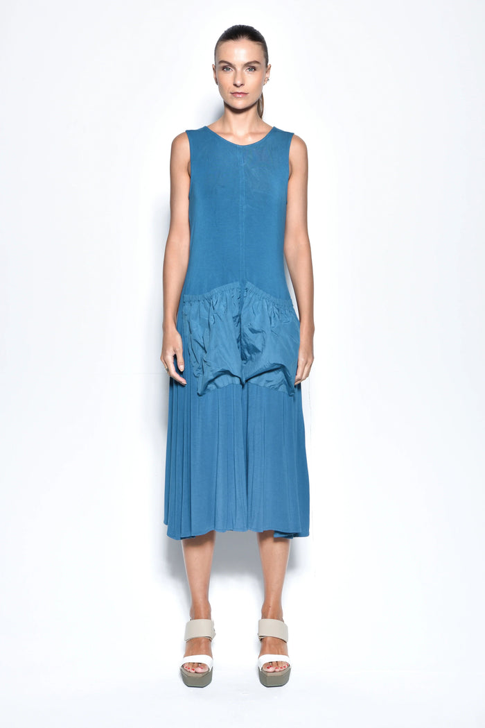 Dark ink Pocket Bags dress by SIMPLY MILA Modern Women's Clothing, featuring a stylish design and functional pockets.