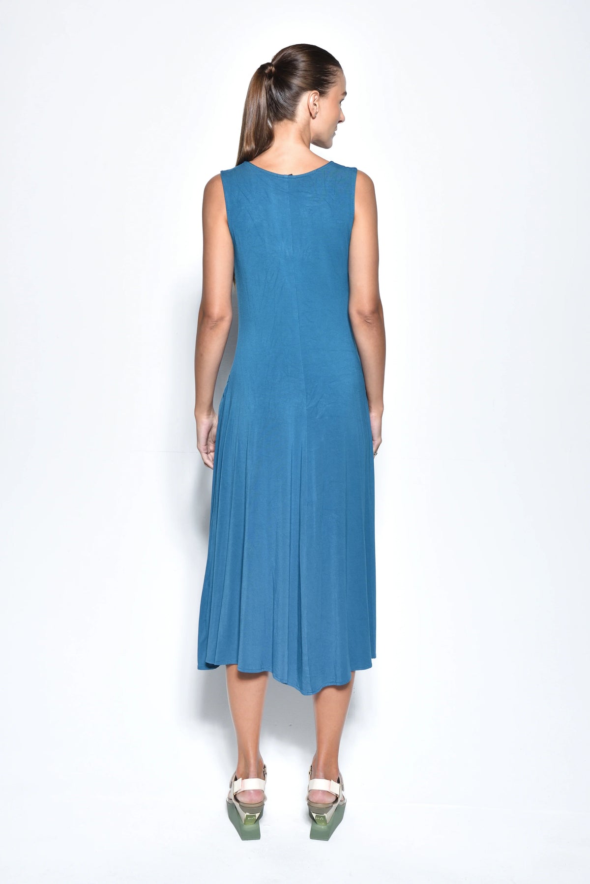 Simple navy pocket bags dress by SIMPLY MILA Modern Women's Clothing, featuring a relaxed fit and pocket details.