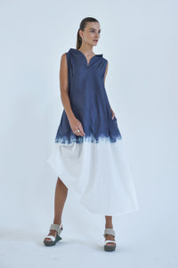 Front view of a SIMPLY MILA Ombre Imperial dress with flowing fabric and elegant design for modern women's fashion.