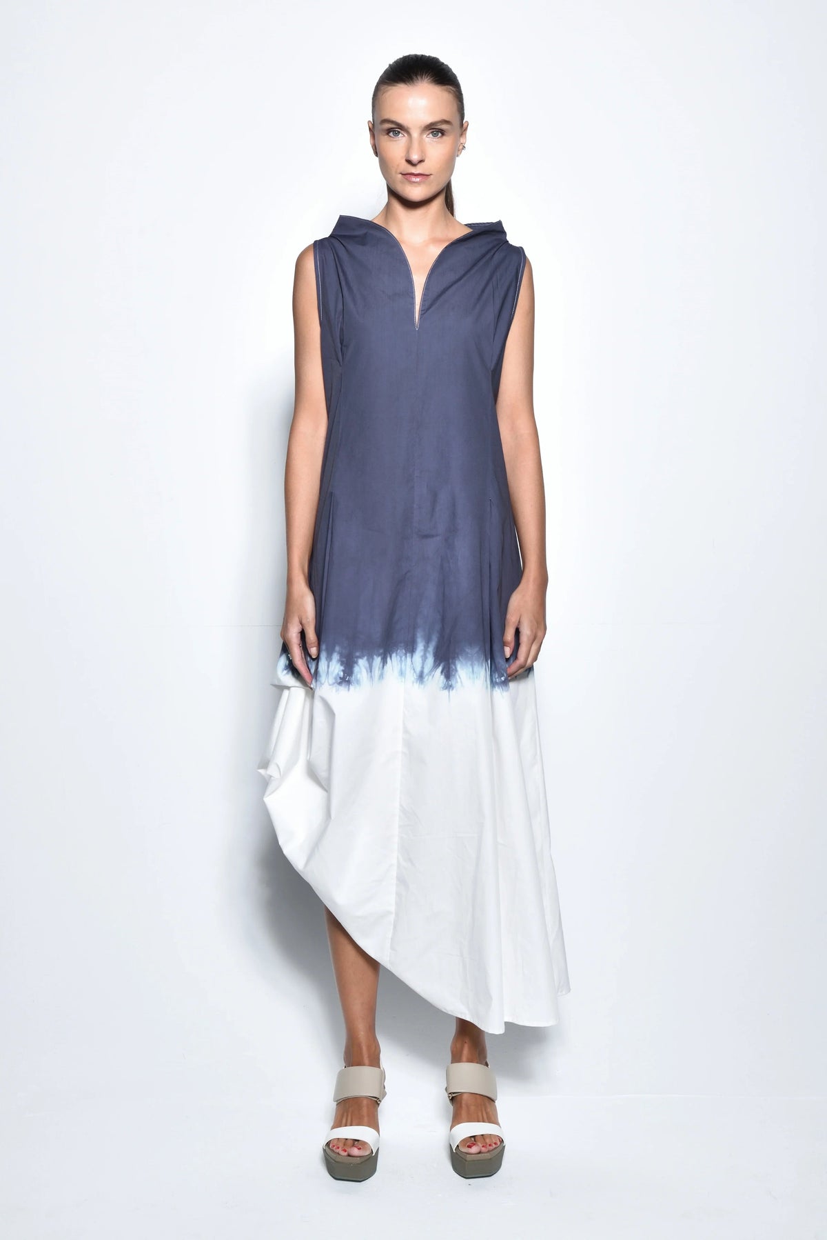 Front view of SIMPLY MILA Ombre Imperial dress, a stylish women's dress with a gradient color design and elegant fit.