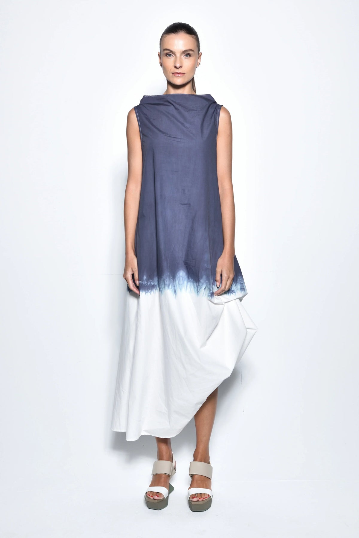 Front view of SIMPLY MILA Modern Women's Ombre Imperial dress showcasing flowy fabric and elegant design.