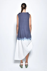 Back view of a SIMPLY MILA Ombre Imperial dress for women, featuring flowing fabric and elegant design.