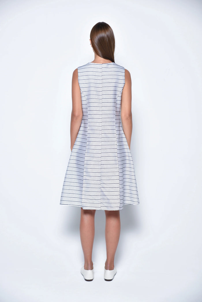 Back view of a stylish Lisbon Dress by SIMPLY MILA, a modern women's dress with a flattering fit and elegant design.