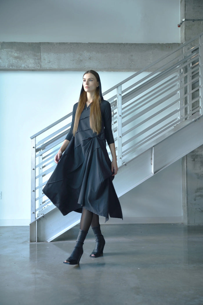 Simple black Nyx dress by SIMPLY MILA Modern Women's Clothing, featuring a stylish fit and elegant design.