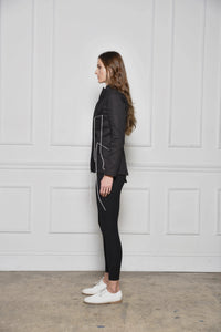 Simply Mila Modern Women's Baste Stitch Jacket featuring stylish stitching design and tailored fit in a contemporary women's jacket style.
