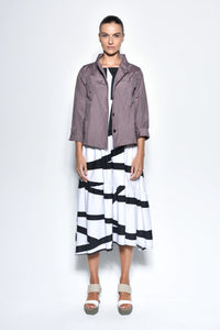 Gray Tokyo Jacket by SIMPLY MILA Modern Women's Clothing, stylish lightweight outerwear with a sleek design and comfortable fit.