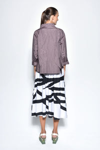 Gray Tokyo jacket by SIMPLY MILA Modern Women's Clothing, stylish outerwear with a sleek design and comfortable fit.
