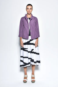Light gray Tokyo Jacket by SIMPLY MILA, modern women's jacket with a stylish fit and casual design, shown on a hanger.