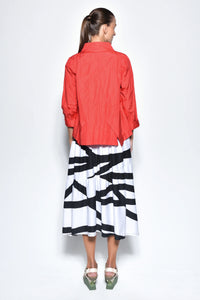 Red Tokyo jacket by SIMPLY MILA Modern Women's Clothing, shown in a stylish, casual design.