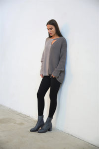 Portobello sweater by SIMPLY MILA, a modern women's sweater in soft knit fabric with a relaxed fit and stylish design.