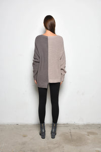 Back view of a Portobello sweater by SIMPLY MILA, modern women's clothing, showing the knit texture and relaxed fit.