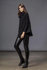 Textured cowl sweater by SIMPLY MILA, showcasing a cozy knit sweater with a relaxed fit and soft fabric for modern women.