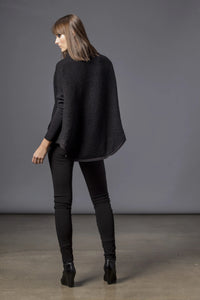 Simply Mila women's Texture Cowl Sweater in soft knit fabric with a cozy, draped cowl neckline and textured pattern.