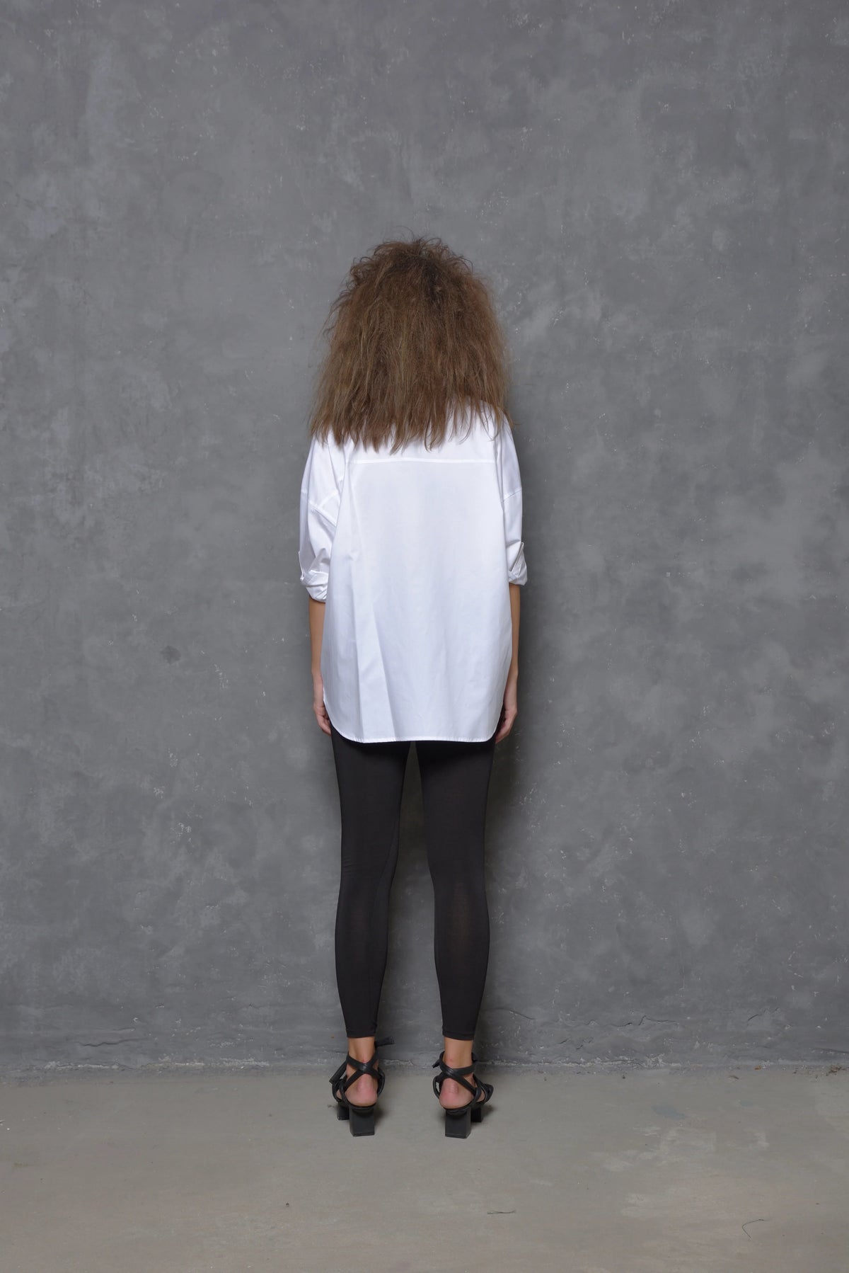 Two-tone boxy shirt from SIMPLY MILA Modern Women's Clothing, featuring a stylish oversized fit and contrasting color blocks.
