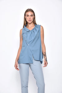 Light blue Astra Top by SIMPLY MILA, modern women's clothing, featuring a stylish, casual design and soft fabric.