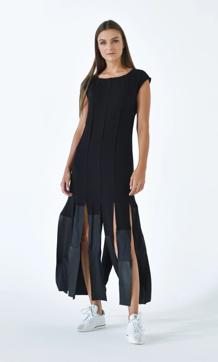 SIMPLY MILA modern women's Motion Panel Maxi Dress, featuring a stylish, flowing design and vibrant color for elegant summer wear.