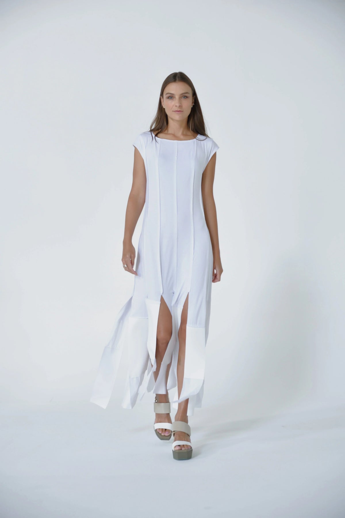 SIMPLY MILA Motion Panel Maxi Dress, modern women's top with sleek design and motion panel detailing, stylish and comfortable.