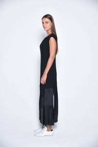 Gray Motion Panel Maxi Dress by SIMPLY MILA, modern women's tops featuring a stylish, flowing design with motion panel details.