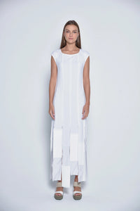 SIMPLY MILA modern women's Motion Panel Maxi Dress, stylish tops with a flowy silhouette and color-block design.