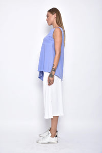 Side view of the Tessa Top by SIMPLY MILA, a stylish women's blouse in soft fabric with a relaxed fit and modern design.