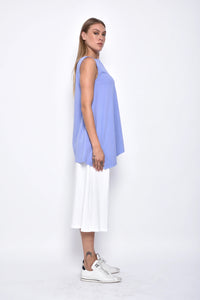 Side view of the Tessa Top by SIMPLY MILA, a modern women's blouse with a stylish and comfortable fit.