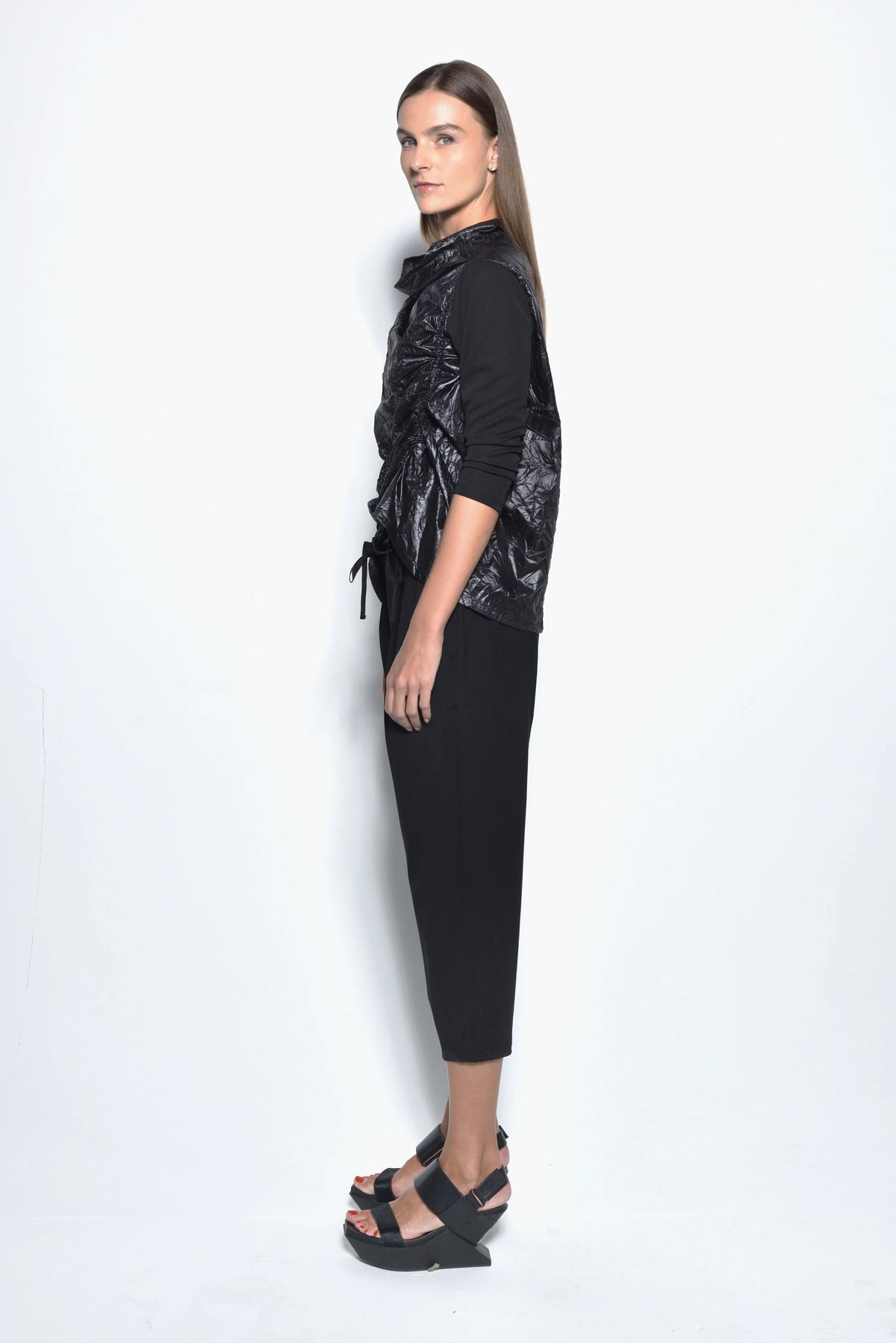SIMPLY MILA Chloe top, modern women's clothing, side view showing stylish design and fabric details of the women's tops.