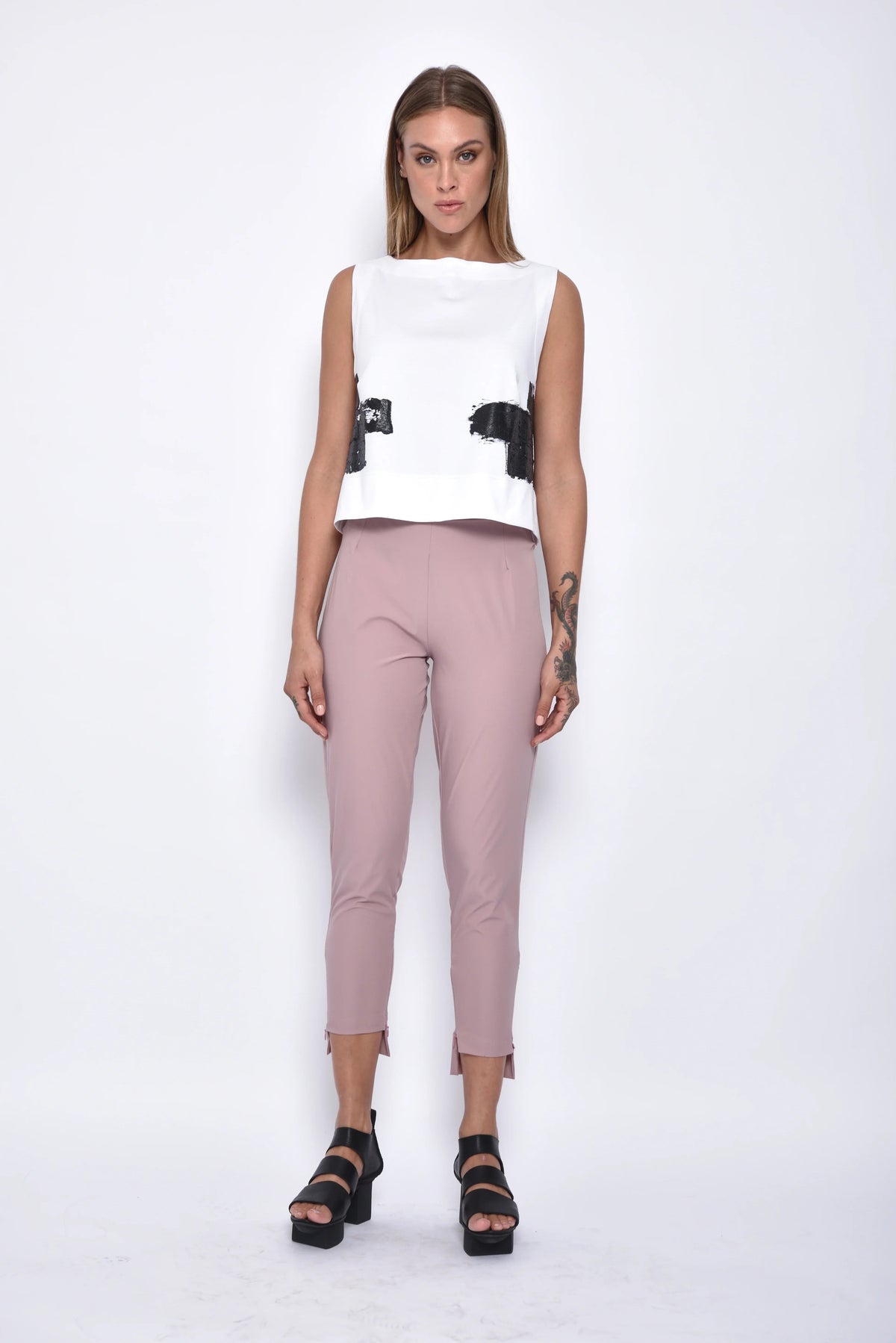 Simply Mila Dido top for women, stylish casual blouse with cap sleeves and relaxed fit, in a soft, solid color.