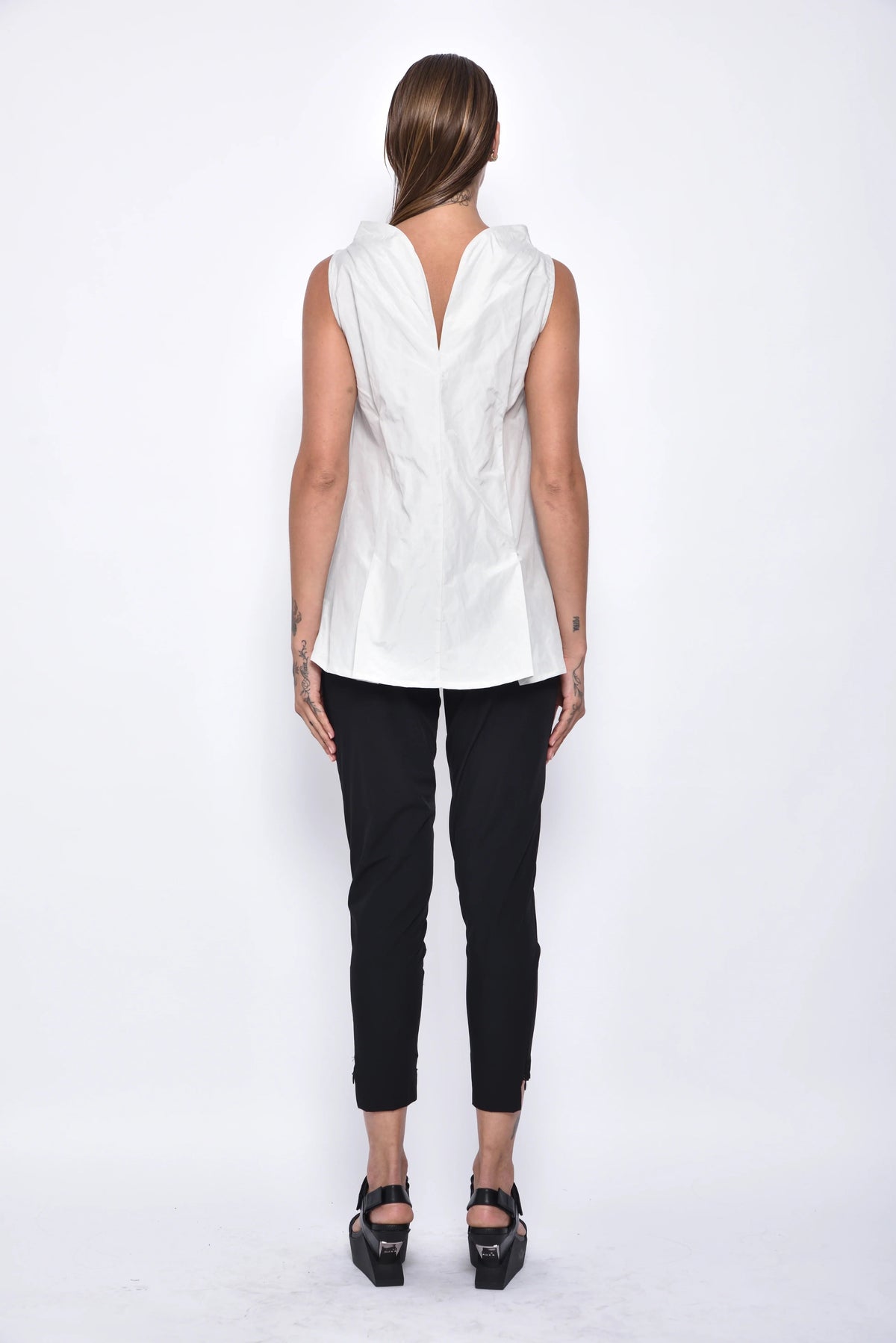 Silver Imperial Top by SIMPLY MILA, modern women's clothing, stylish sleeveless top with a sleek fit and elegant design.