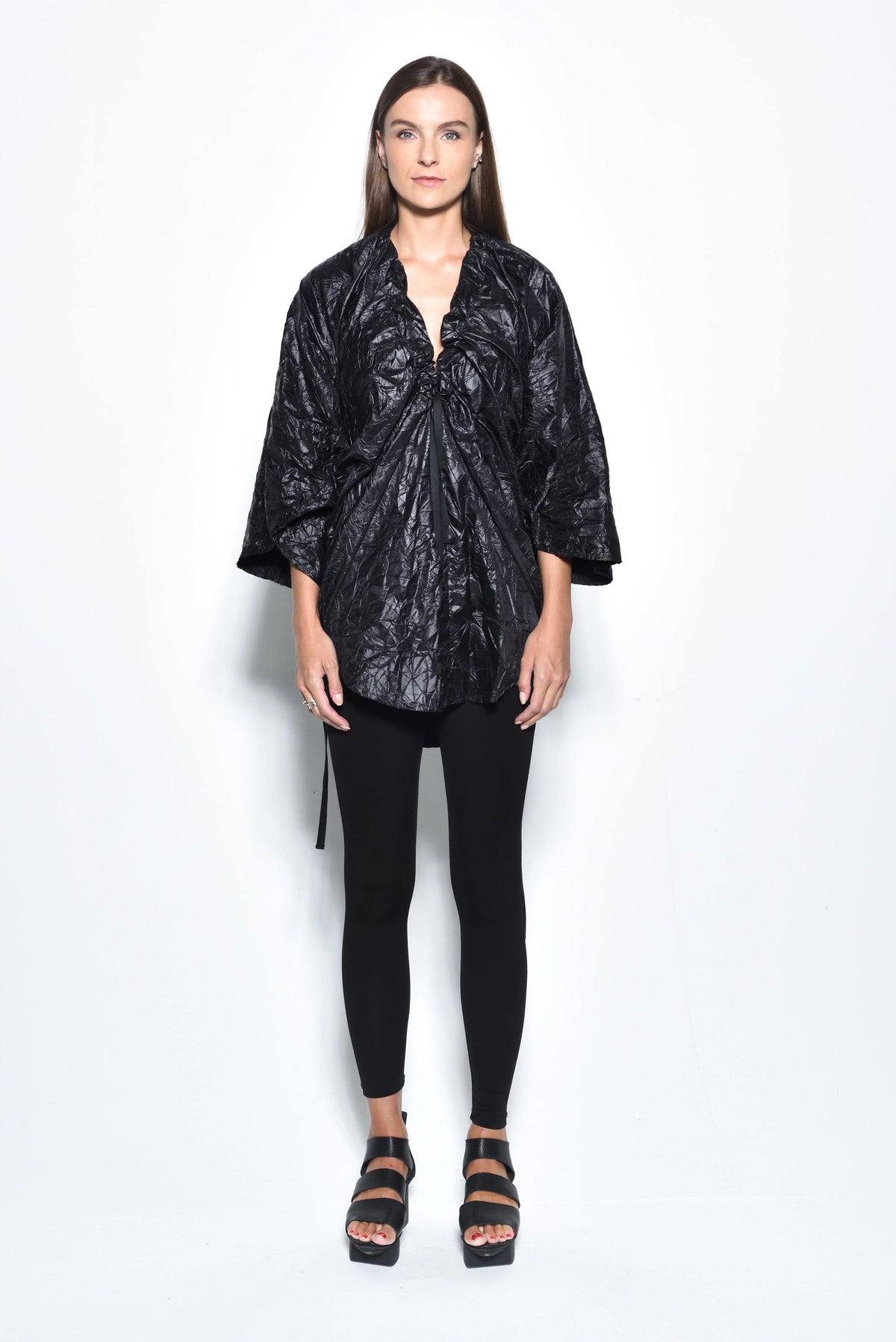 Front view of a beige Mykonos Tunic by SIMPLY MILA Modern Women's Clothing, featuring a relaxed fit and stylish design.
