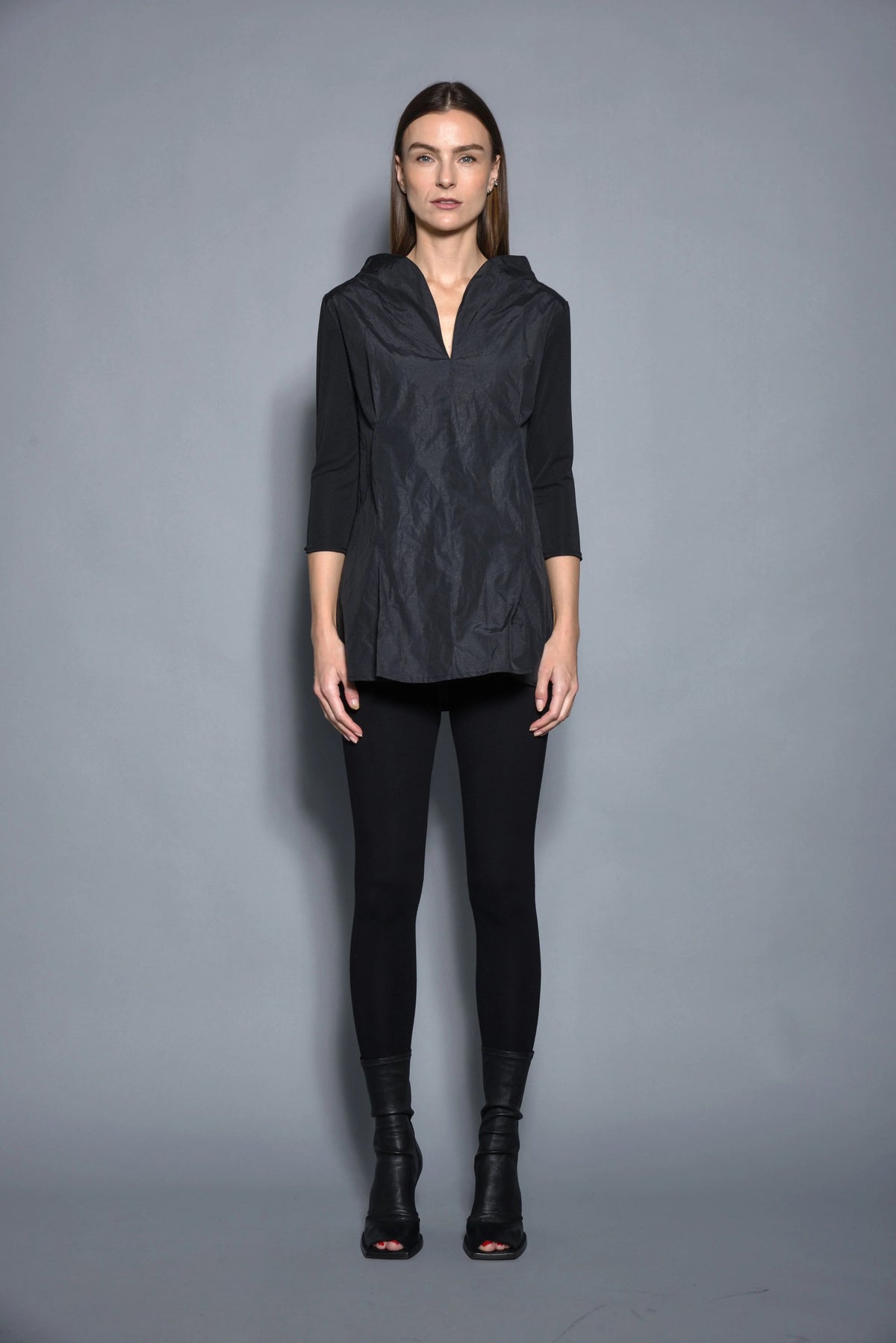 Reversible top from SIMPLY MILA Modern Women's Clothing, shown in a versatile design with different fabric sides visible.