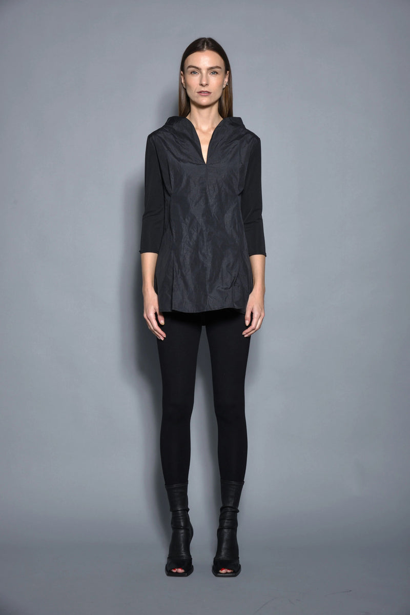 Reversible top from SIMPLY MILA Modern Women's Clothing, shown in a versatile design with different fabric sides visible.