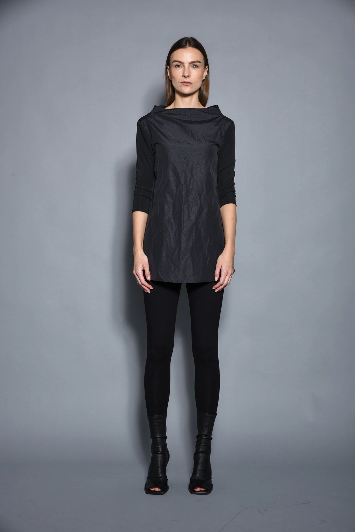 Reversible top from SIMPLY MILA, modern women's clothing, showing front and back with vibrant fabric and stylish design.
