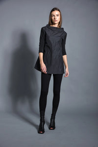 Reversible top from SIMPLY MILA, modern women's clothing, showing both solid and patterned sides in a stylish design.
