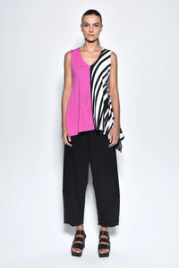 Fuchsia Irene top from SIMPLY MILA Modern Women's Clothing, front view showing lightweight fabric and stylish fit.