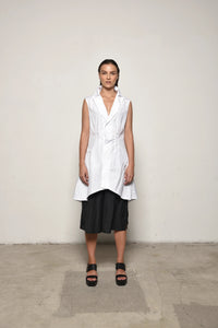 White Imperial Tunic from SIMPLY MILA Modern Women's Clothing, front view showing relaxed fit and stylish design.