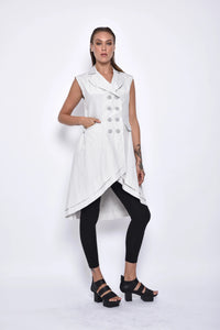 Simply Mila modern women's tunic vest, stylish sleeveless vest with a relaxed fit, perfect for casual and layered outfits.