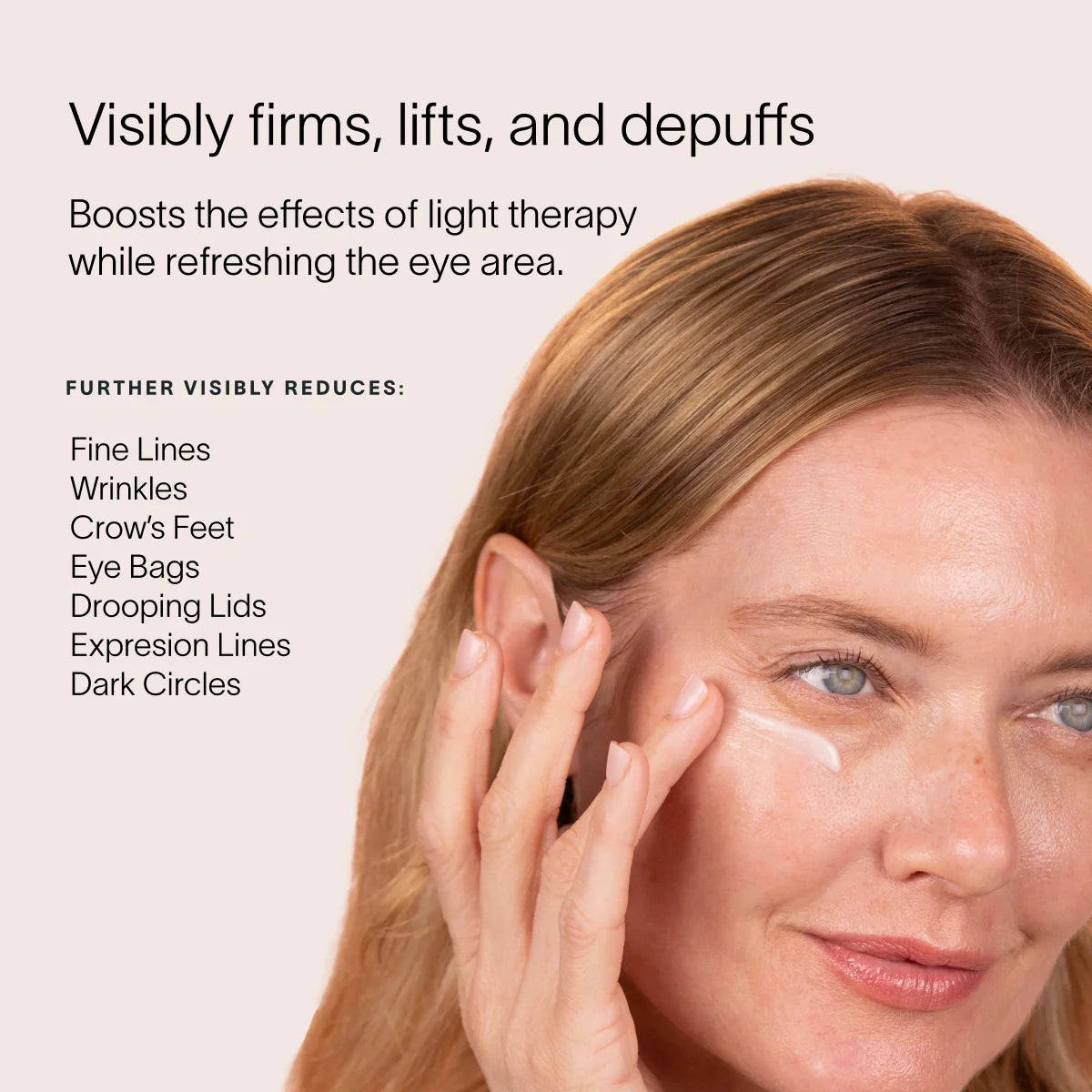 Solawave Light Therapy Boosting Eye Cream in a sleek tube, designed to reduce puffiness and brighten the under-eye area.