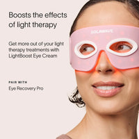 Solawave Light Therapy Boosting Eye Cream in a sleek jar, designed to reduce puffiness and brighten the under-eye area.