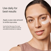 Solawave Light Therapy Boosting Eye Cream in a sleek tube, designed to reduce puffiness and brighten the under-eye area.