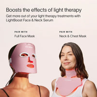 Solawave Light Therapy Boosting Face and Neck Serum in a sleek skincare topicals bottle, designed for skin revitalization and glow.