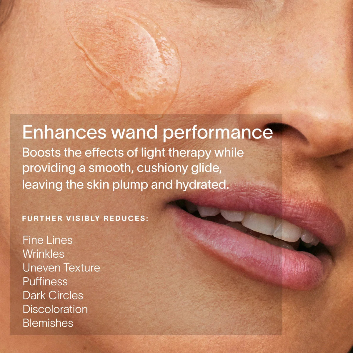 Solawave Light Therapy Boosting Wand Activating Serum for skincare, shown with the serum and light therapy device in hand.