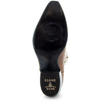 Tan Soto Boots women's cowgirl boots with rose inlay design and pointed toe, showcasing Western-style craftsmanship.