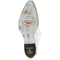 White rhinestone cowgirl boots by Soto Boots featuring pointed toes and decorative stitching, ideal for weddings and Western wear.
